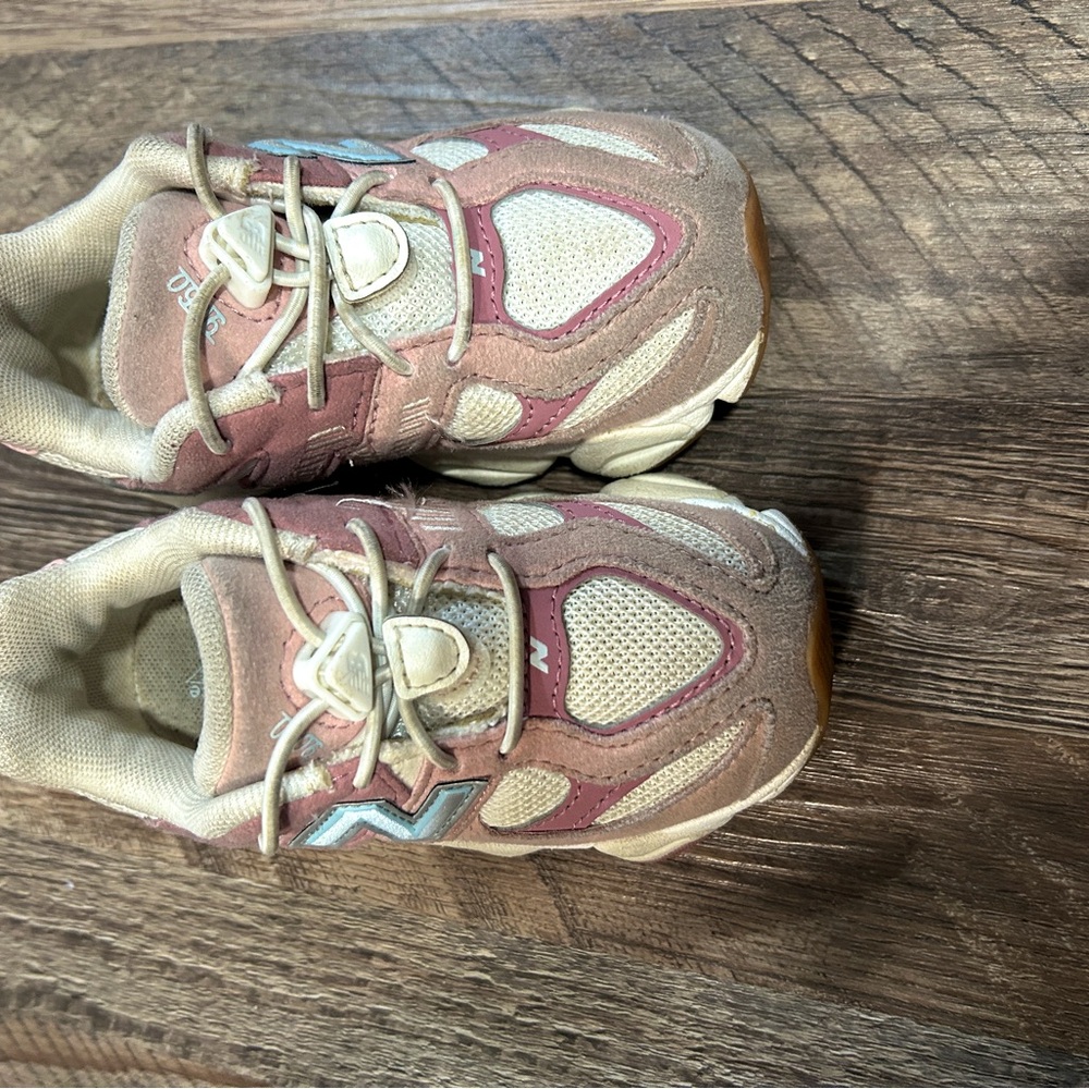 Toddler size 8 new balance 9060 Beige and Pink Sneakers
